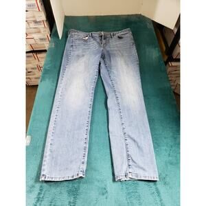 Mossimo Jeans Size 12 Womens Blue Stretch Denim Pants Mid Rise Straight